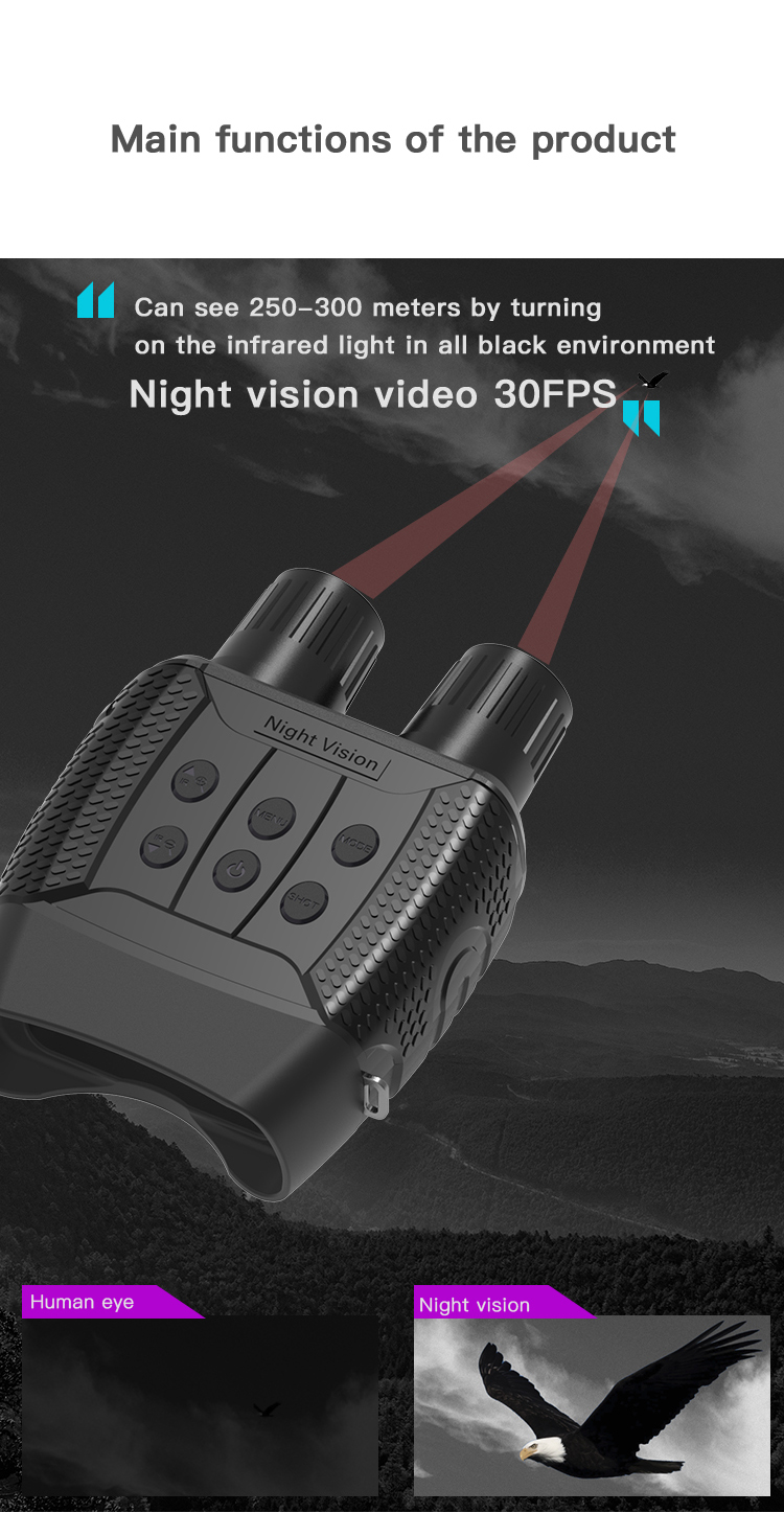 Night Vision Goggles Hunting Camera Portable Daytime Black Binocular