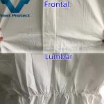 En ISO 13982 White Breathable Light Micro Film Protective Coverall for Easy