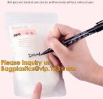 Stand up custom zipper wholesale breast milk storage bags milk packaging plastic