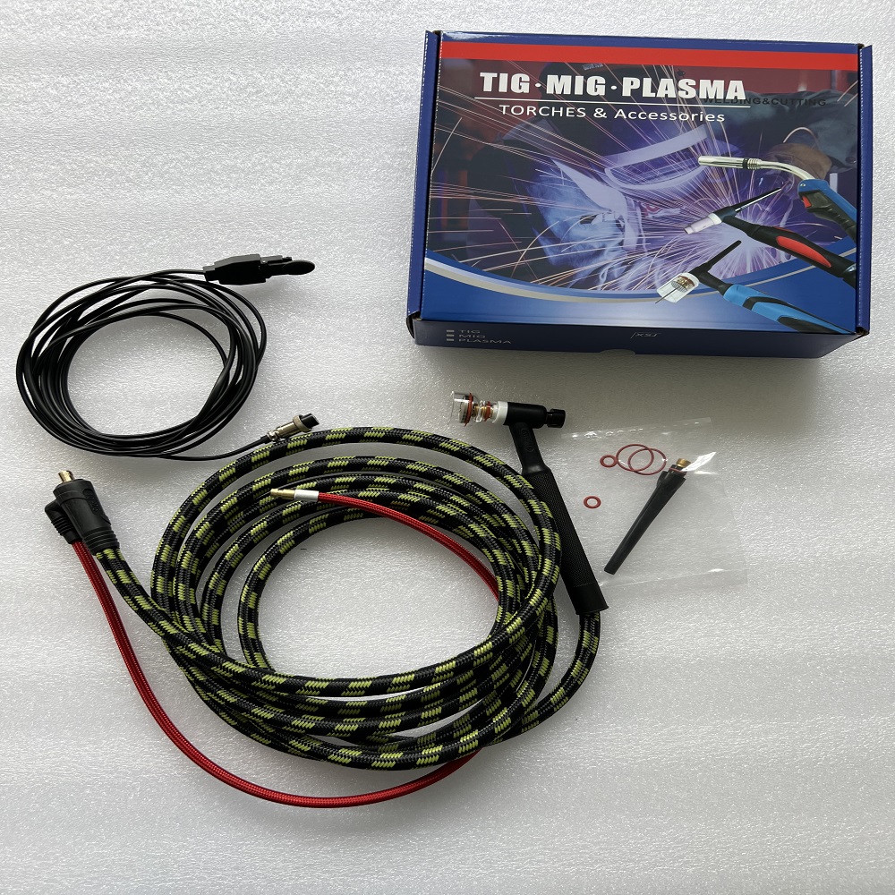 Flexible Torch Head 10-25EU Plug TIG Welding Set with 4M Cable 5 Pole Connector 150A