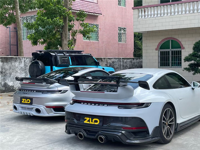 Auto Parts for Porsche 911 992 Body Kit 911 992 Turbo Upgraded Techart Style Front and Rear Bumper Cover Body Kit