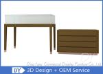 Simple Wood Matte Brown Jewelry Showcase Display Mirror S / S + Brown Color