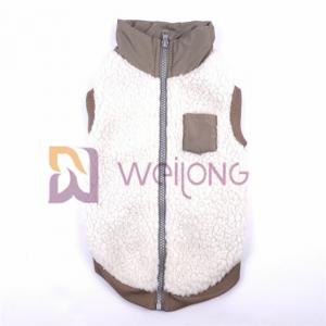 China Good Elasticity Silver Zipper Berber Fleece Pet Jacket 2*2 RIB Low Body Dog Jackets For Winter wholesale