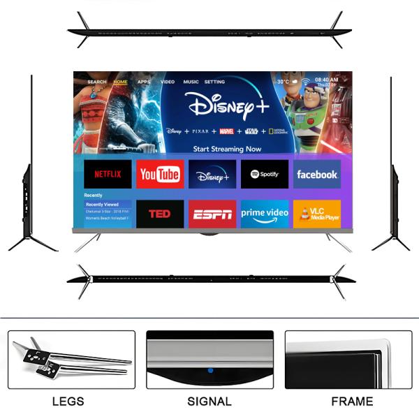 Export Oriented 50 Inch Borderless Mini LED HDR Google TV Stable Chip Complete Accessories Bulk Shipment