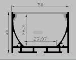 50X36mm Aluminum Led Strip Profiles With Cover / End Caps And Clips
