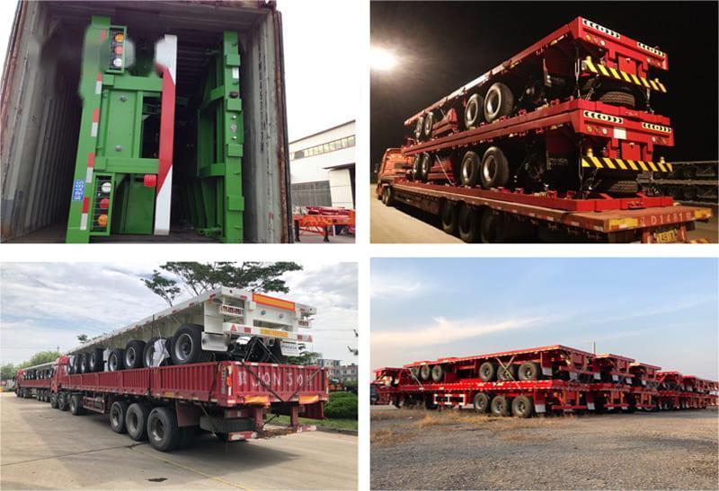 CIMC new 4 Axle 80-100 Tons use for transport heavy equipment machinery and oversized loads Flatbed Container Semi Truck Trailer