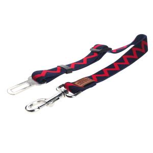 China 61cm Large Dog Safety Leash Car Seat Belt For Cargo Area With Striped Elastic Jacquard wholesale