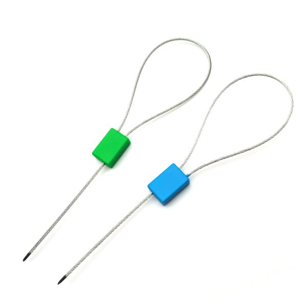 Orange 1.8 mm Cable Diameter Security Wire Seal with 1.53 KN Tensile Strength and Pull Tight Locking Mechanism