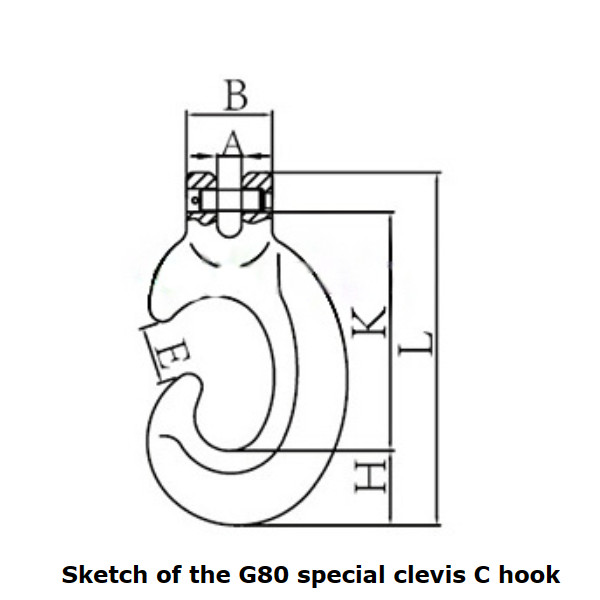 Zinc Plated G80 Hook Special Clevis C Hook 7/8mm To 16mm