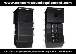 China 480W Compact Double 8&quot; Line Array Speaker For Installation , Church , Conference, Nightclub wholesale