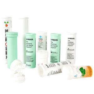 China Customized Logo Small Capacity White Plastic Vitamin C Medicine Pill Bottle With PP Cap wholesale