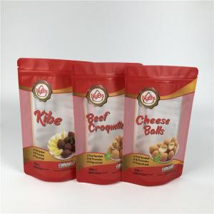 China Mini quantity digital printing cookie snack jerky beef packaging stand up zipper bag with clear window on sale
