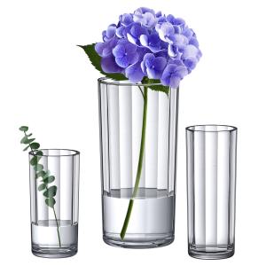 China 3 Piece Set Cylindrical Acrylic Flower Vase For Wedding Centerpieces Home Decor wholesale