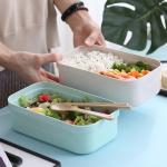 800ml Student Wheat Straw Lunch Box Sealed Single Layer
