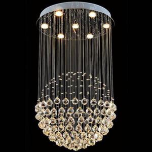 China Modern K9 Large LED SphericLiving Room Crystal Chandeliers Round Large Chandelier(WH-NC-28) wholesale