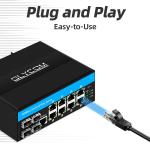 Gigabit Managed Switch 12 Port Ethernet Switch 4SFP+8RJ45 DIN-Rail Dual Power