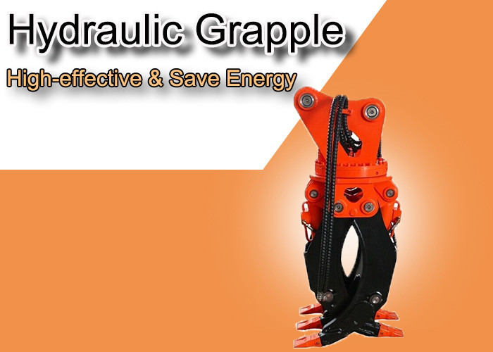 rotating Hydraulic Grapple For 4-55tons Excavator Grabbing Log Rock Materials