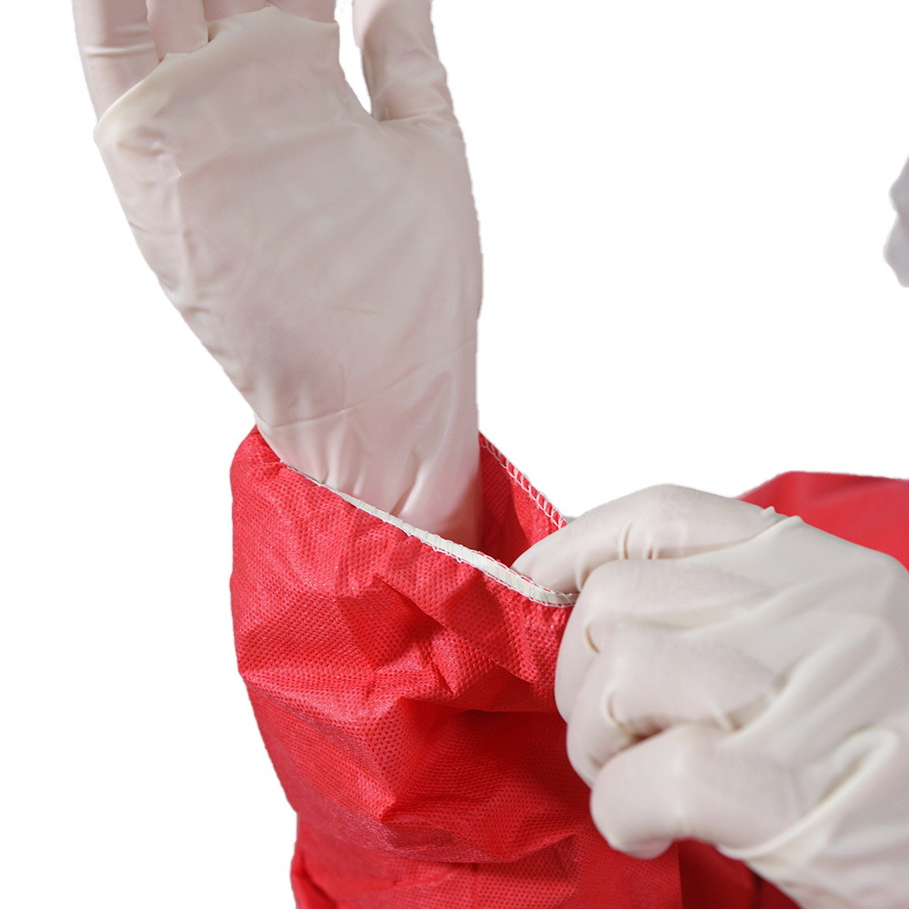30gsm Disposable Isolation Gowns Universal Red PP Hospital