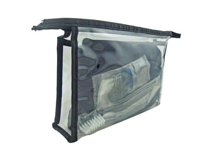 Five Contents Blue Airline Amenity Kits / PVC Pouch Travel Kits For Flying