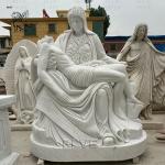 Marble Virgin Mary Statue Religious Pieta Sculpture Mourning Christ Jesus