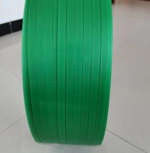 China Green Polyester Plastic PET Strapping Roll 9mm Width 150kg Pull For Used Clothes Bales on sale