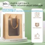 Kraft Shopping Bags With Handles For Present, Festivals Party Gift Bags With