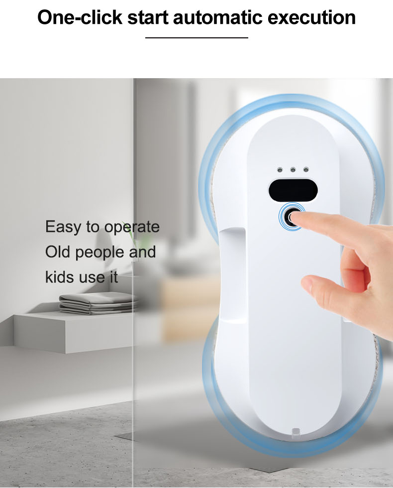 Electric Window Cleaner for Bath and Exterior Cleaning Ultra-Thin 62mm Water Spray Robot