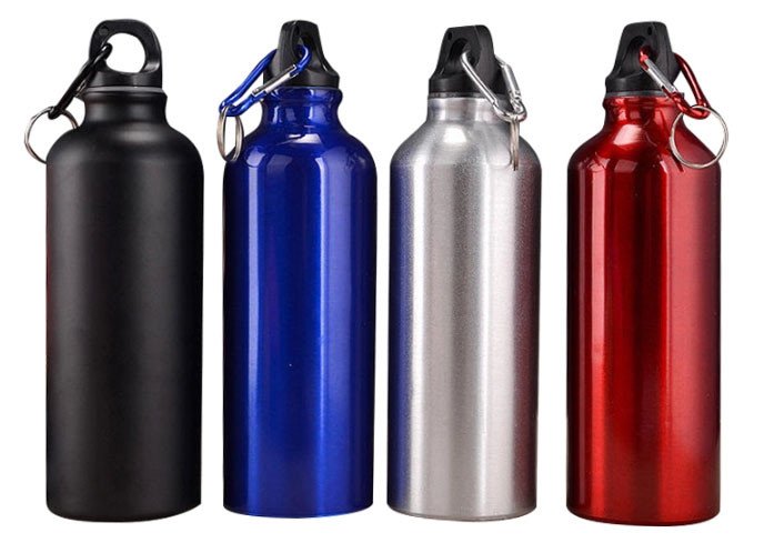 750mL Water Bottles With Carabiner Portable Aluminum Water Bottle Leakproof Water Jug For Hiking Travel Outdoor Sports Gym Fitness