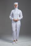 Anti Static ESD autoclavable cleanroom white color coverall garment with hood