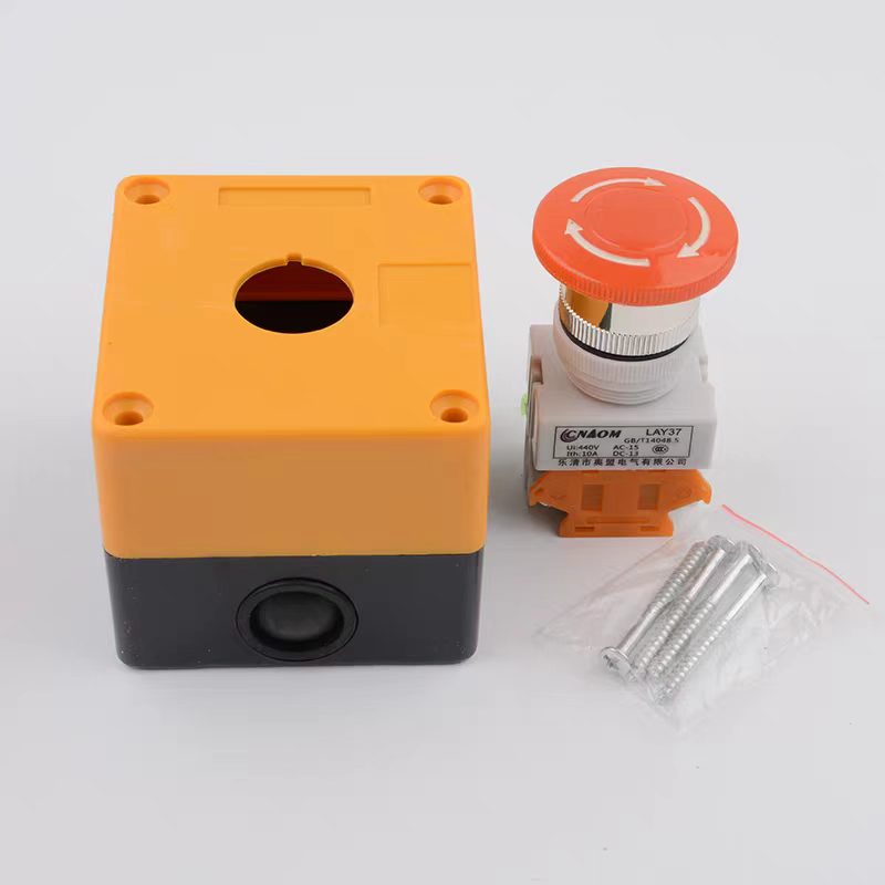 Red Mushroom Push Button Switch Self Locking Emergency Stop Waterproof Momentary Operation Elevator Emergency Stop Box