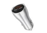 Black grey Dual Ports PD QC3.0 18W Fast Car Charger Aluminum Alloy
