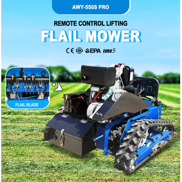 China DIY Industrial Mini Crawler Type Remote Control Robot Gasoline Engine Self Propelled 4-Stroke Flail Mower