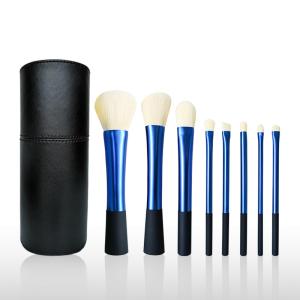 China 8PCS Portable Makeup Brush Thickened Aluminum Tube Cosmetic Brush With Case wholesale