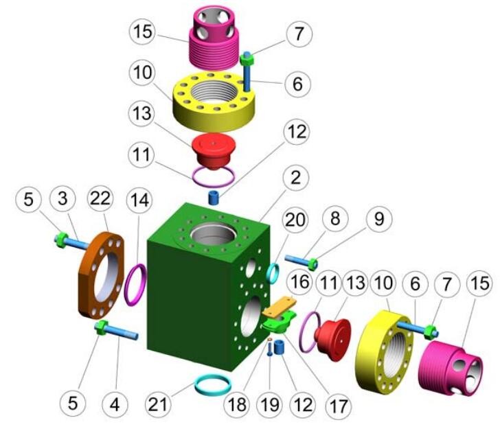 EMSCO FB1600 mud pump Fluid end module，F1300 mud pump, F1000 mud pump, F800 mud pump, F500 mud pump