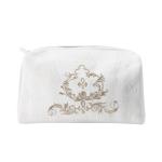 Embroidery 23mm*150mm Polyester Cosmetic Bag For Business Travel