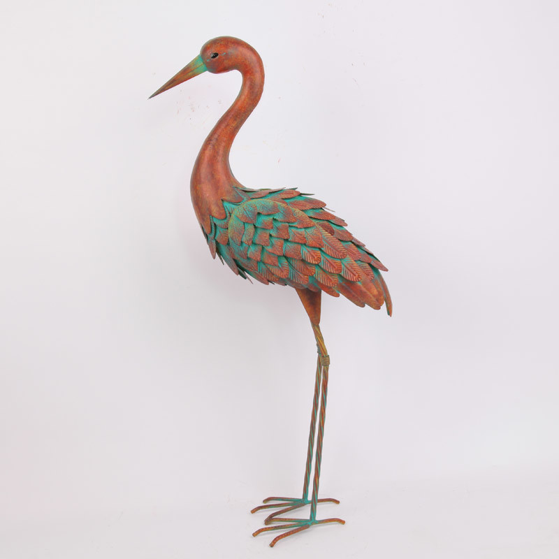 Iron Crane Vintage Animal Metal Garden Statues Add a Touch of Nostalgia to Your Garden