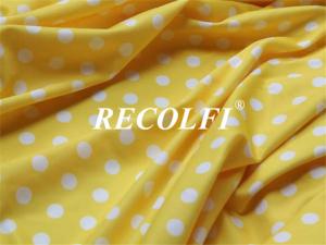 China Yellow Dot Printing Cute Activewear Knit Fabric For Women Kids Yoga Running wholesale