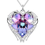 Austrian crystal Crystal Silver Heart Pendant Necklace 925 Infinity Double Heart