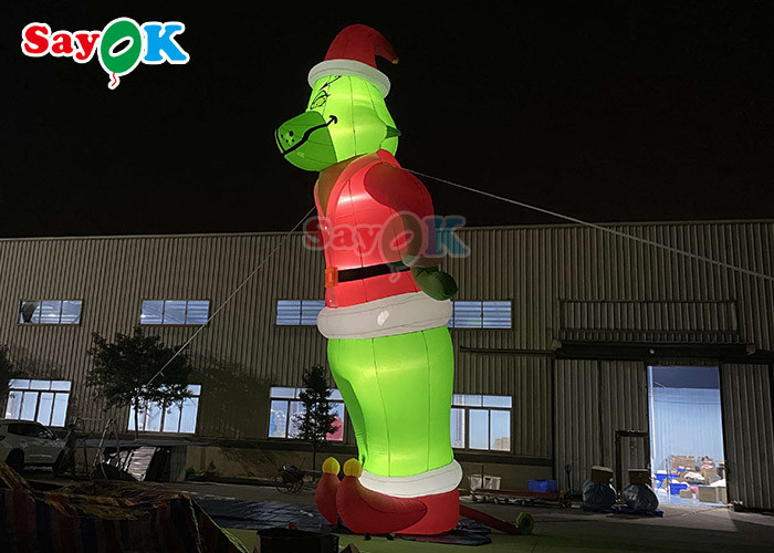 Custom Inflatable Cartoon Characters Inflable Grinch Balloon Santa Christmas For Decoration