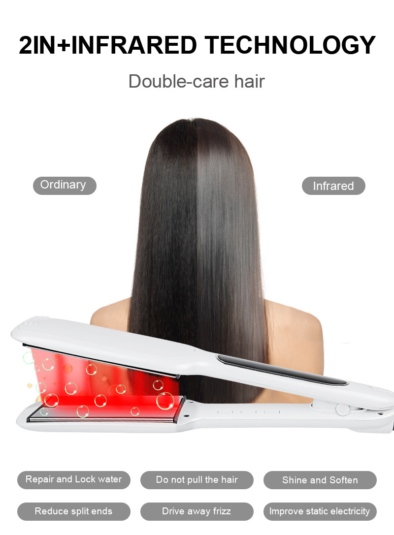 2 Inch Rose Gold Flat Iron Wide Plate 35W for Home Hotel Salon