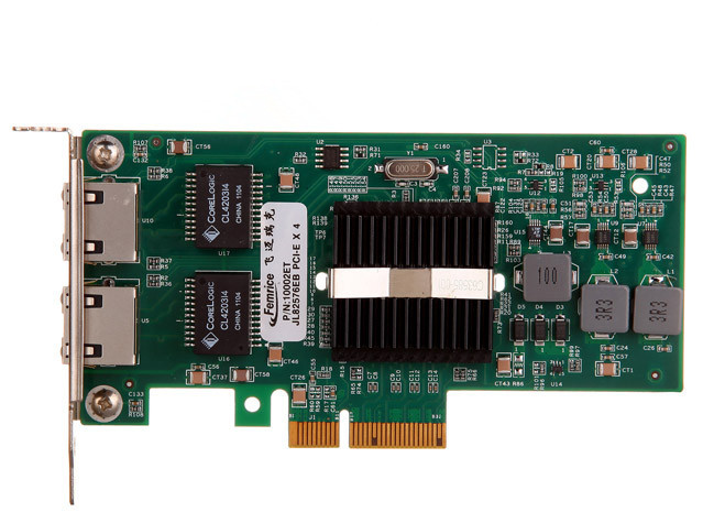 Femrice 10/100/1000Mbps Dual Port RJ45 Slots Ethernet Server Adapter Intel 82576EB Chipset PCIex4 Server Network Cards