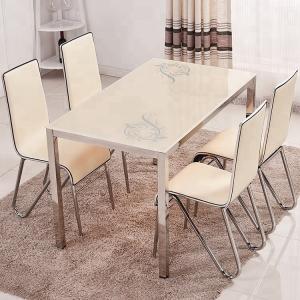 China Powder Coating Glass Top Dining Room Table , Glass Dining Table And 4 Chairs wholesale