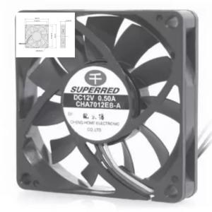 China Ball/Sleeve Bearing 12V DC Cooling Fan Plastic PBT 94V0 Frame 70x70x15 Fan wholesale