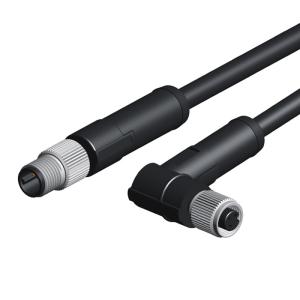 China M5 Waterproof 3 Pin Male Female Connector Left / Right Angle Molding Cable Assembly wholesale