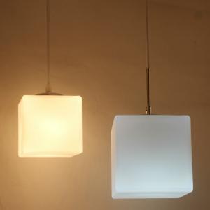 China Modern Cubi Pendant Lamp milk white cubic glass cube Suspension Light（WH-MI-334） wholesale