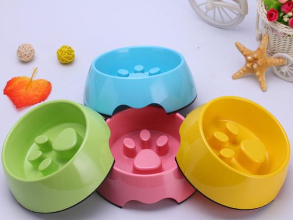 Non Slip Slow Eating Cat Bowl Prevent Cat Food Splash Water Pet Slow feeder