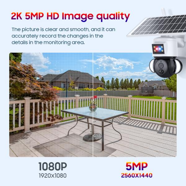 2K 5MP Solar Powered CCTV Camera 4G Outdoor White Color Stable
