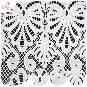 China Embroidery African Lace Fabric Milk Silk Cord Guipure Lace Fabric Water Soluble Lace Fabrics wholesale