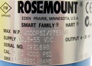 China Rosemount 3051TG In-Line Pressure Transmitter 3051TG4A2B21AB4M5 -14.7 to 4000PSI wholesale