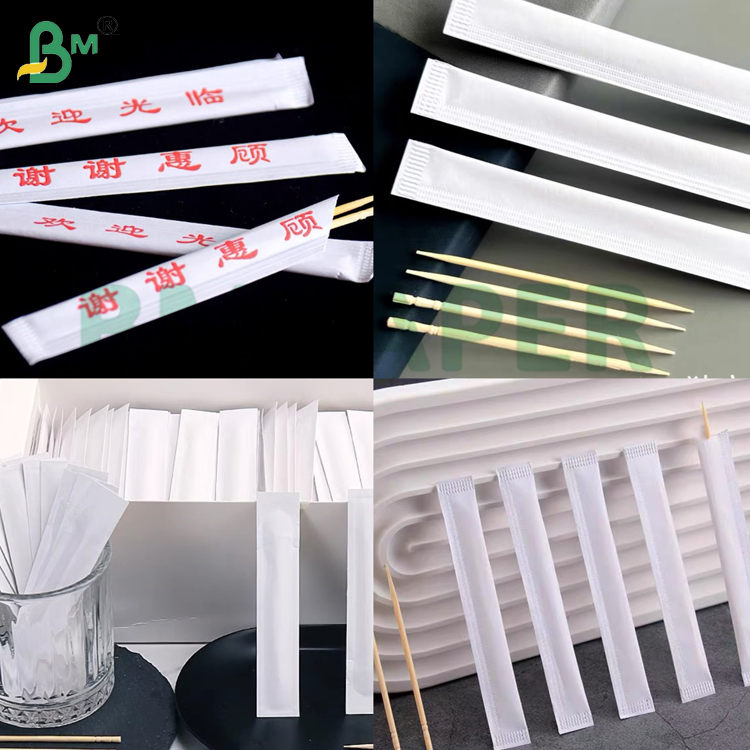 24gsm White Printed Eco Straw Wrapped Paper Food Paper 22mm 5000m For Straw Packaging